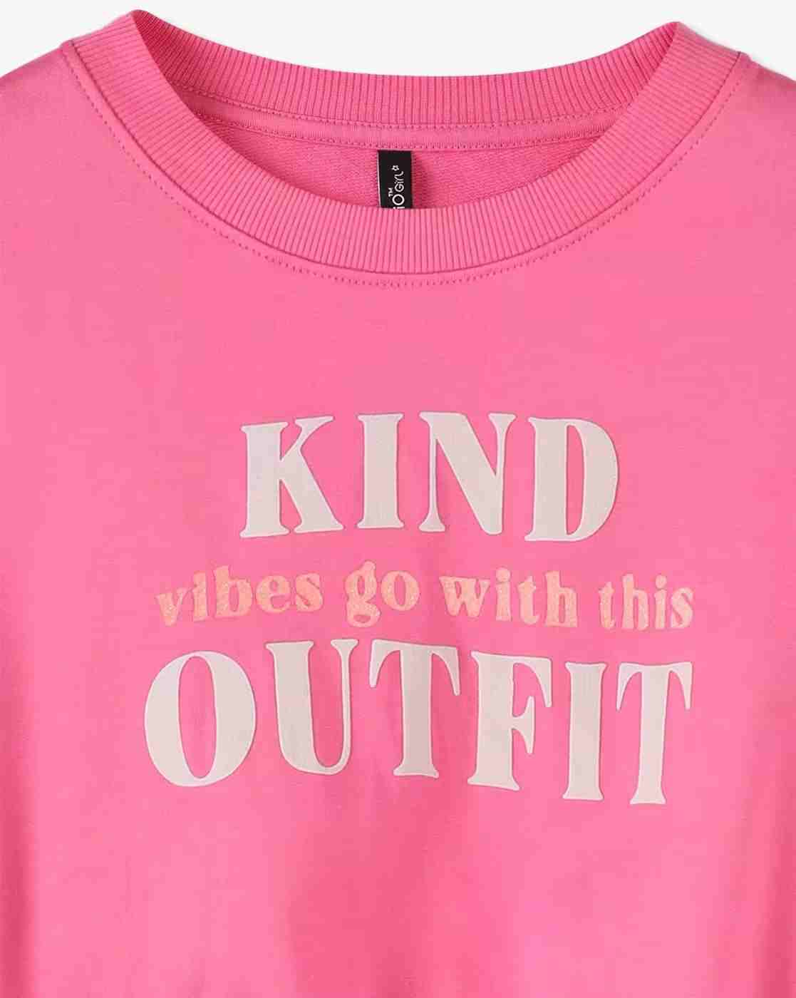 RIO GIRLS | Girls Typographic Print Blouson Sweatshirt|2