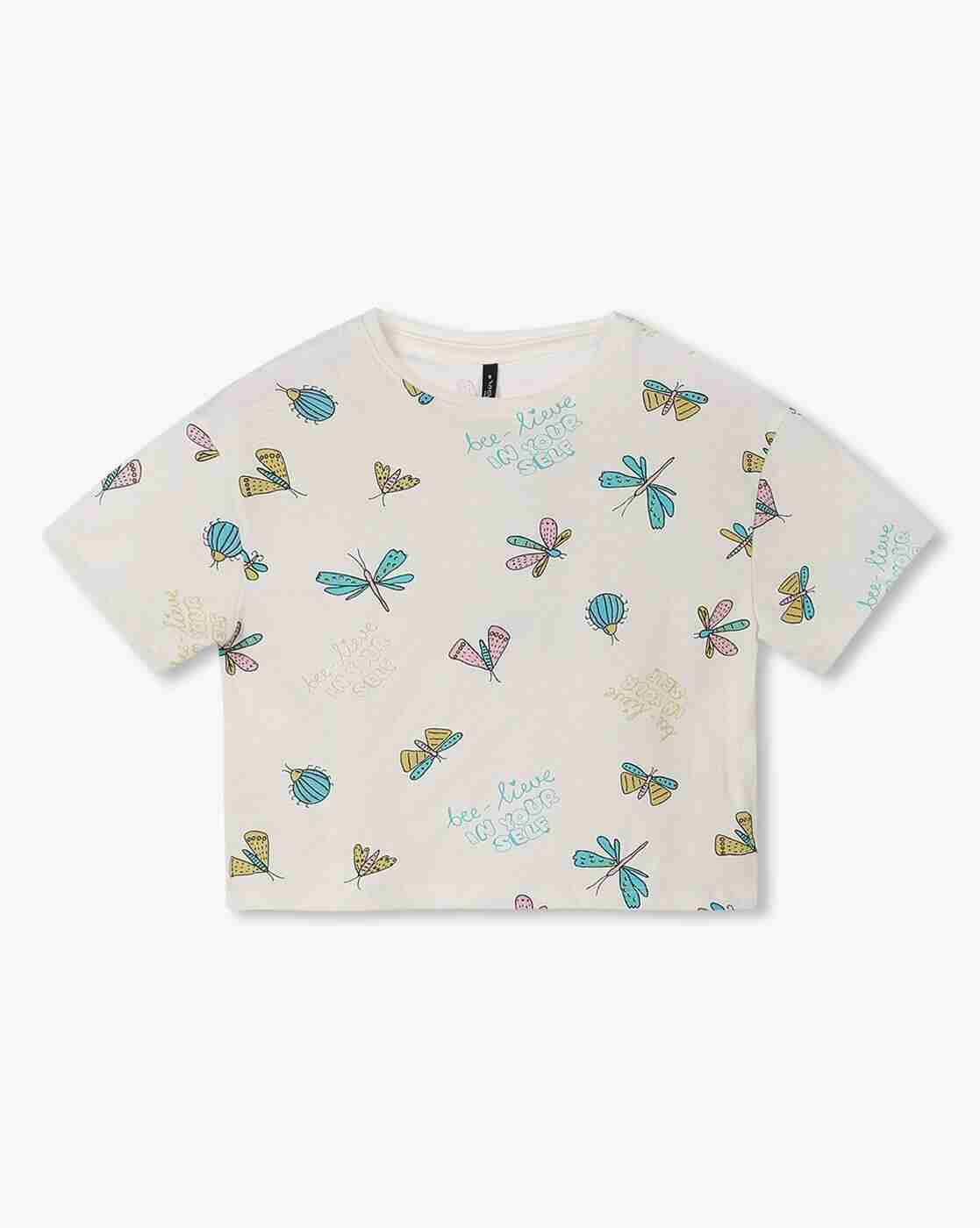 RIO GIRLS | Girls Printed T-Shirt with Dungaree|1