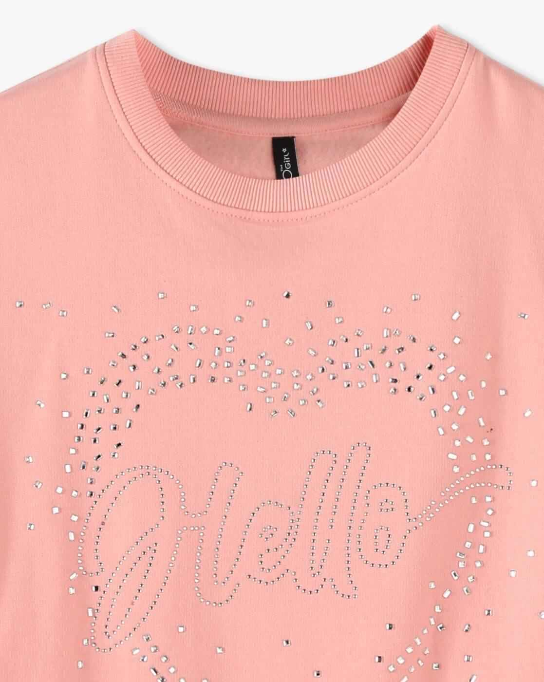RIO GIRLS | Girls Embellished Oversized Sweatshirt|2