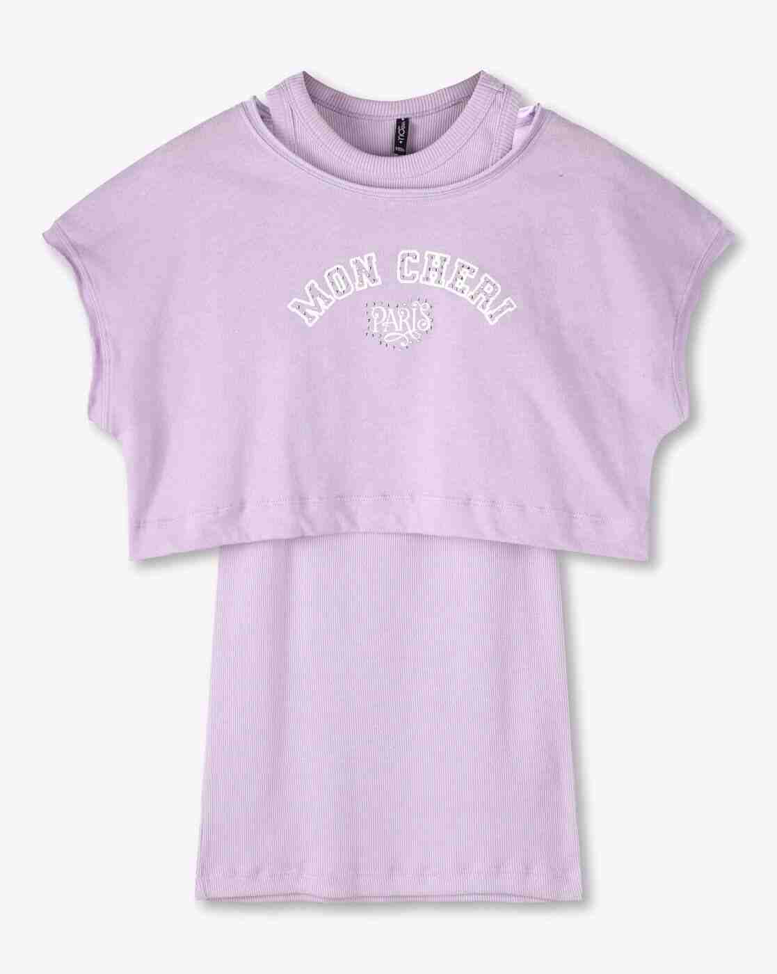 RIO GIRLS | Girls Ribbed Sheath Dress with T-Shirt|0