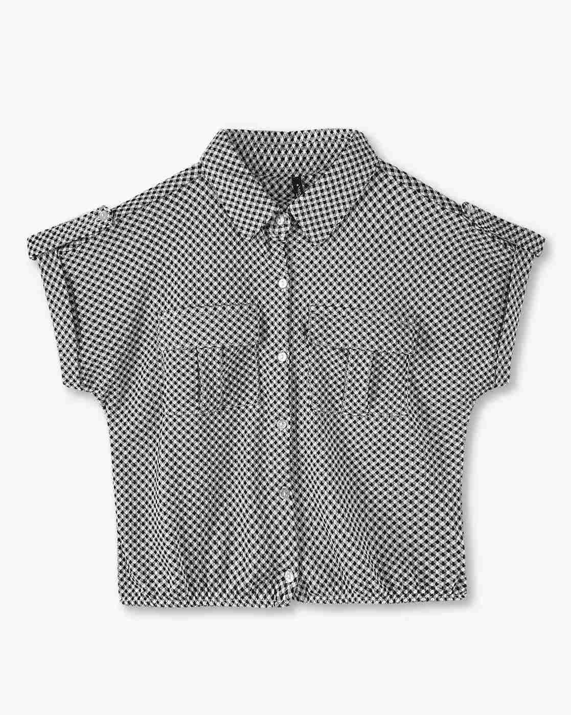 Girls Checked Relaxed Fit Shirt