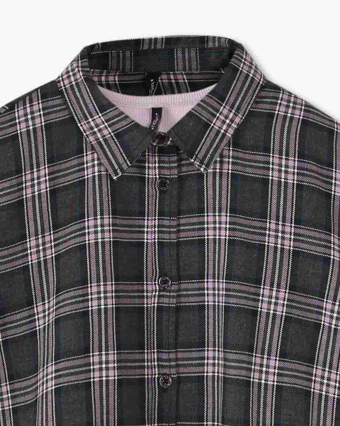 RIO GIRLS | Girls Twofer Checked Shirt & A-Line Dress|5