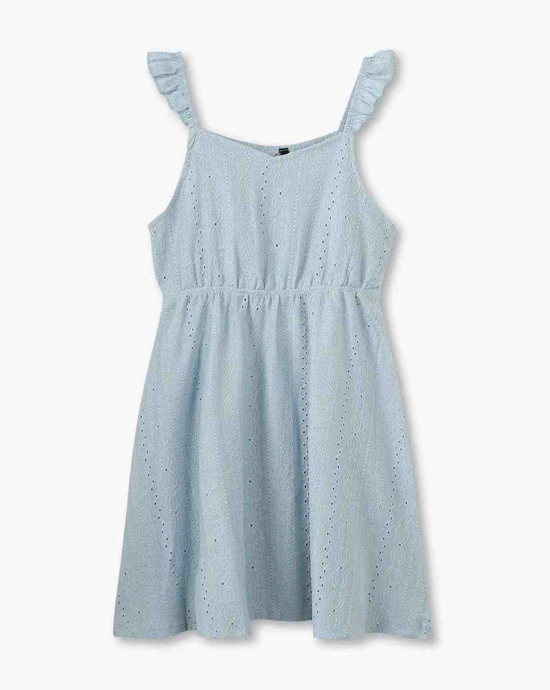 RIO GIRLS | Girls Schiffli Embroidered Pinafore Dress with T-Shirt|3