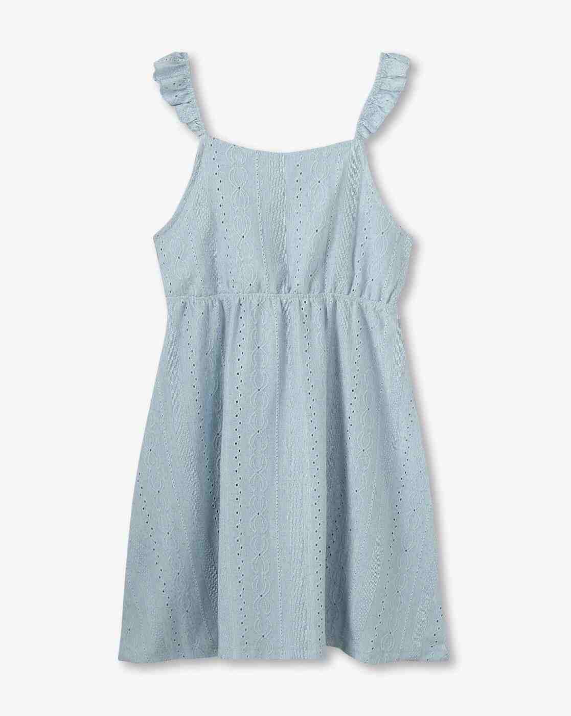RIO GIRLS | Girls Schiffli Embroidered Pinafore Dress with T-Shirt|4