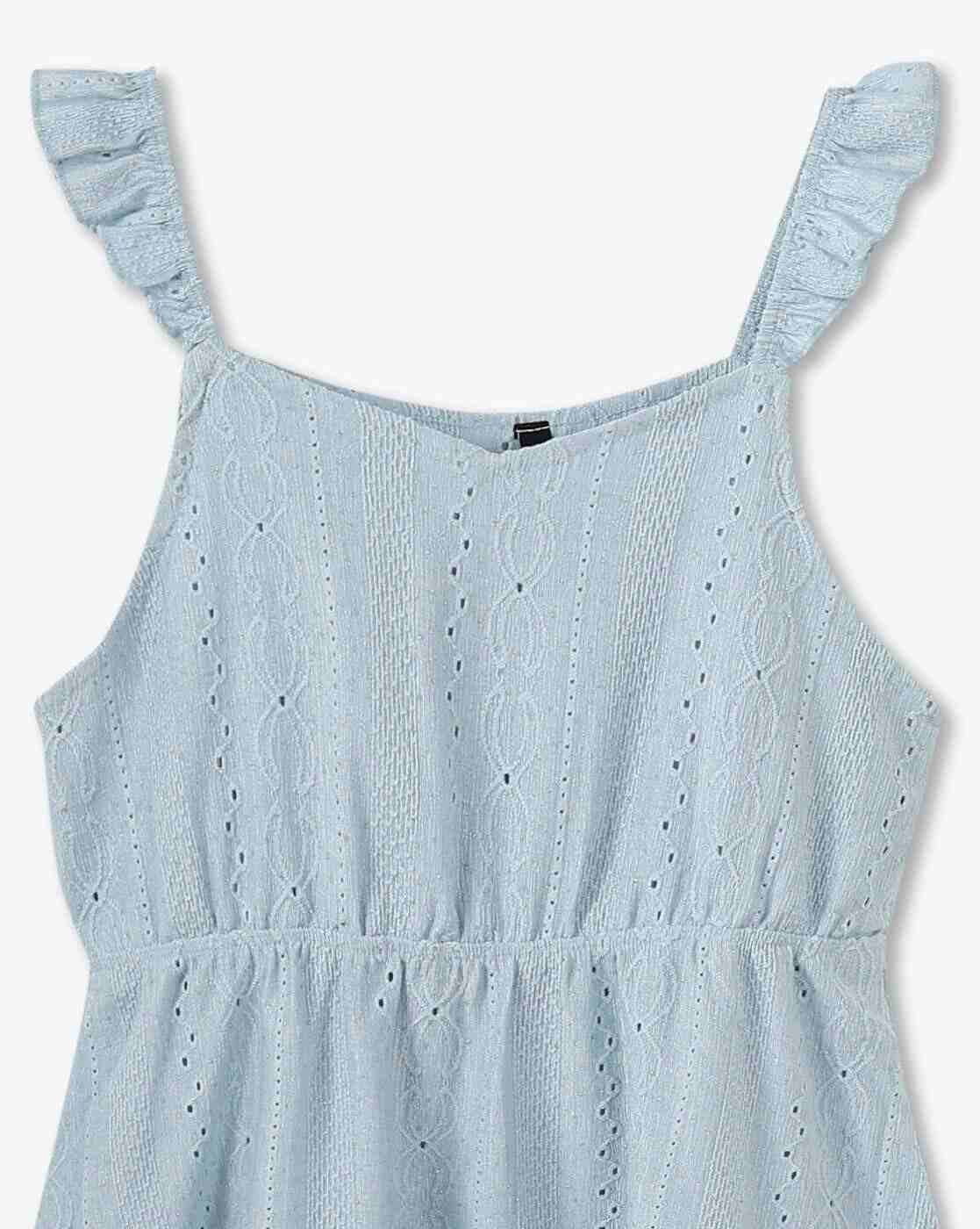 RIO GIRLS | Girls Schiffli Embroidered Pinafore Dress with T-Shirt|7