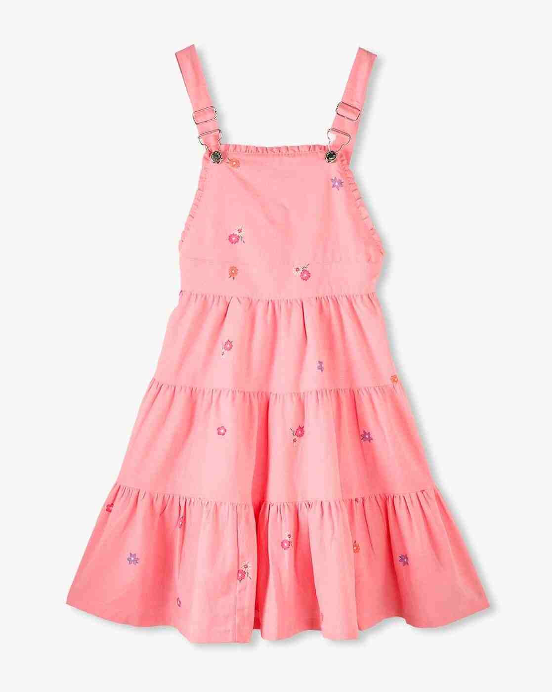 RIO GIRLS | Girls Floral Print Regular Fit Dungaree with T-Shirt|3