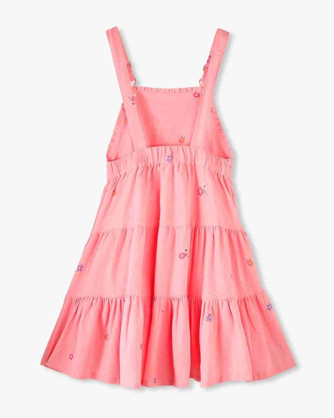 RIO GIRLS | Girls Floral Print Regular Fit Dungaree with T-Shirt|4