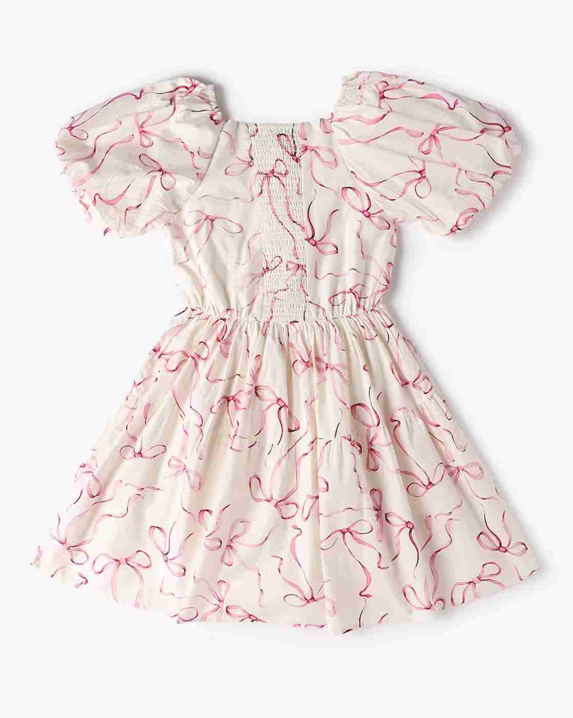 RIO GIRLS | Girls Bow Print Fit & Flare Dress