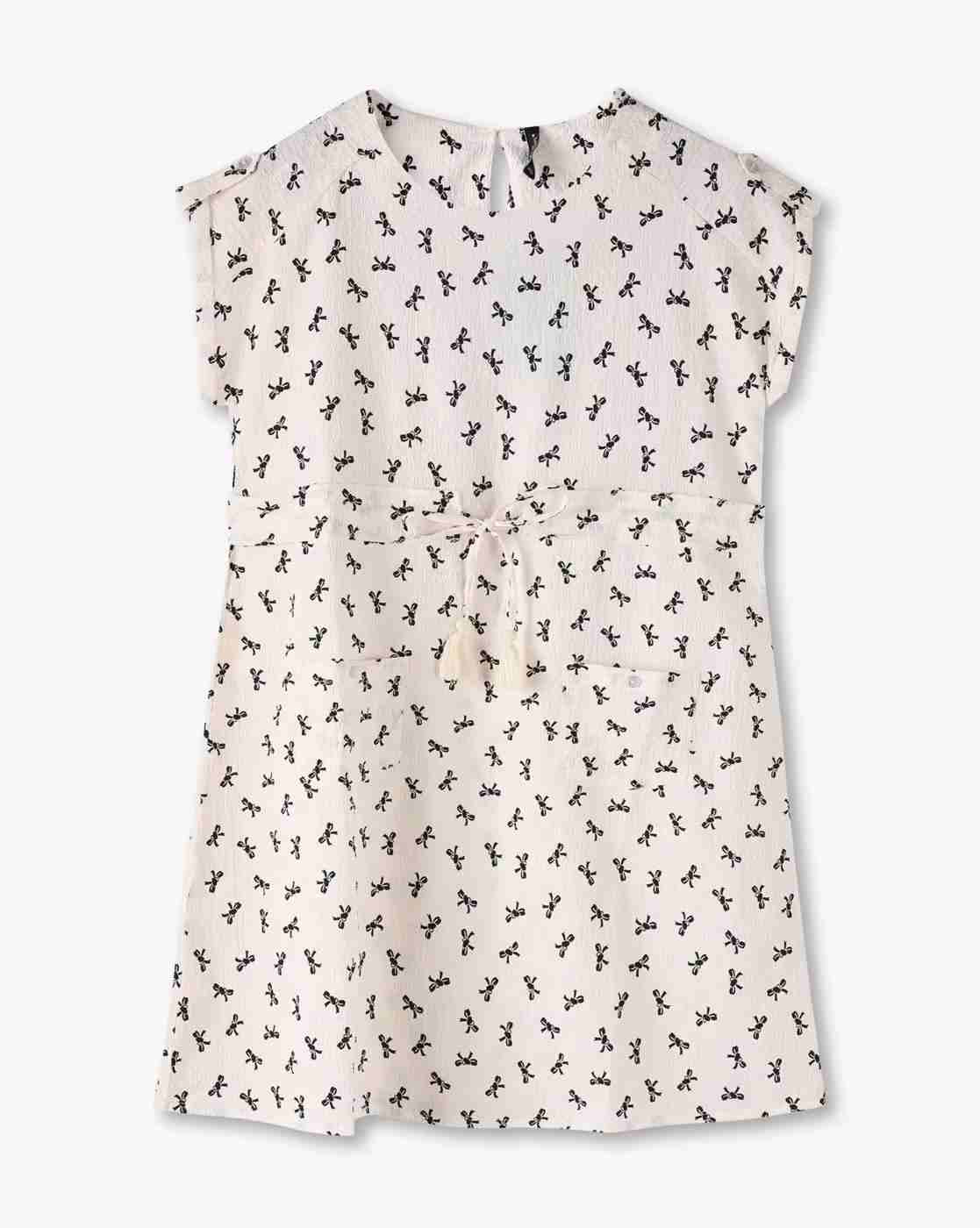 Girls All-Over Bow Print Shift Dress