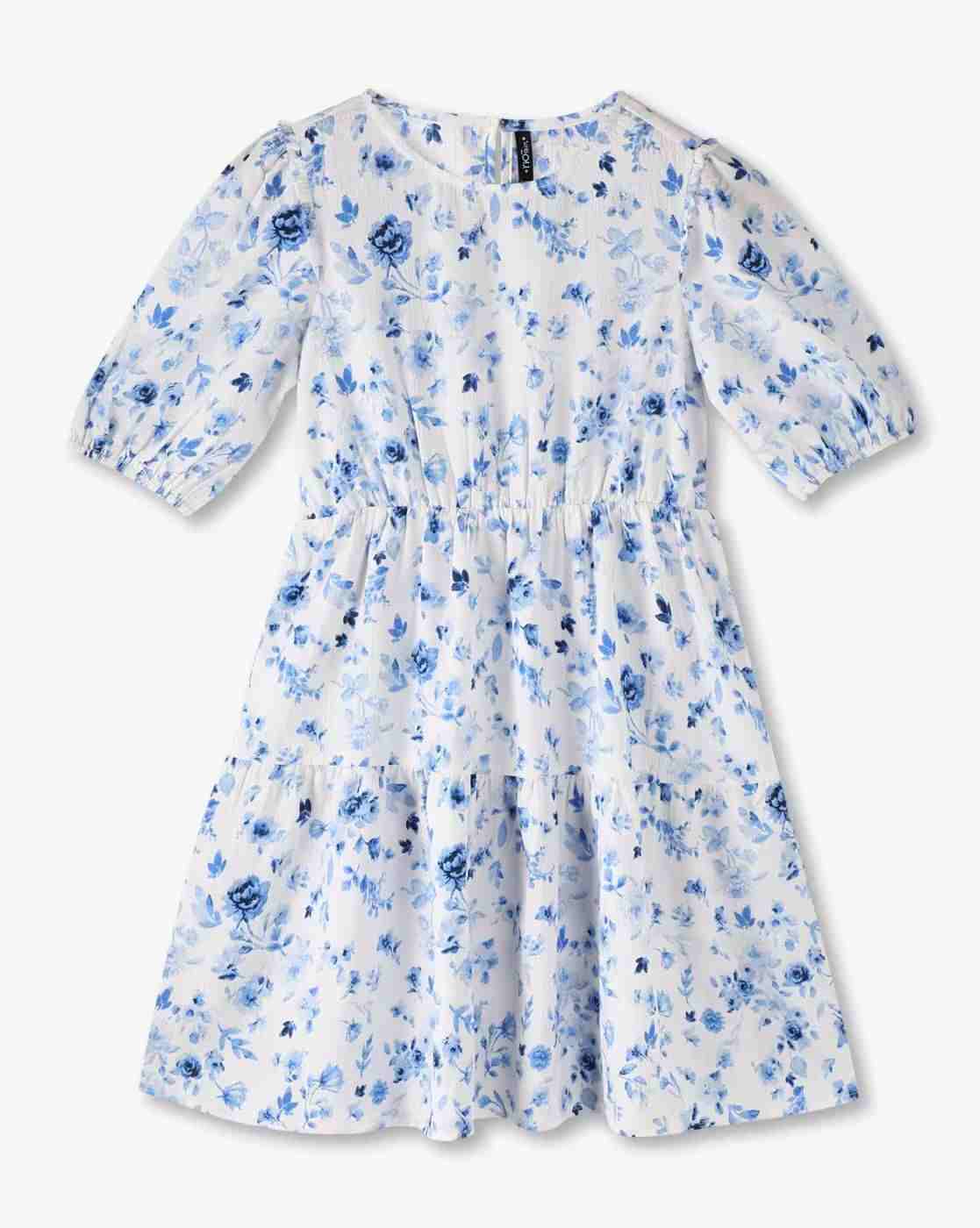 RIO GIRLS | Girls Floral Print A-Line Dress|0