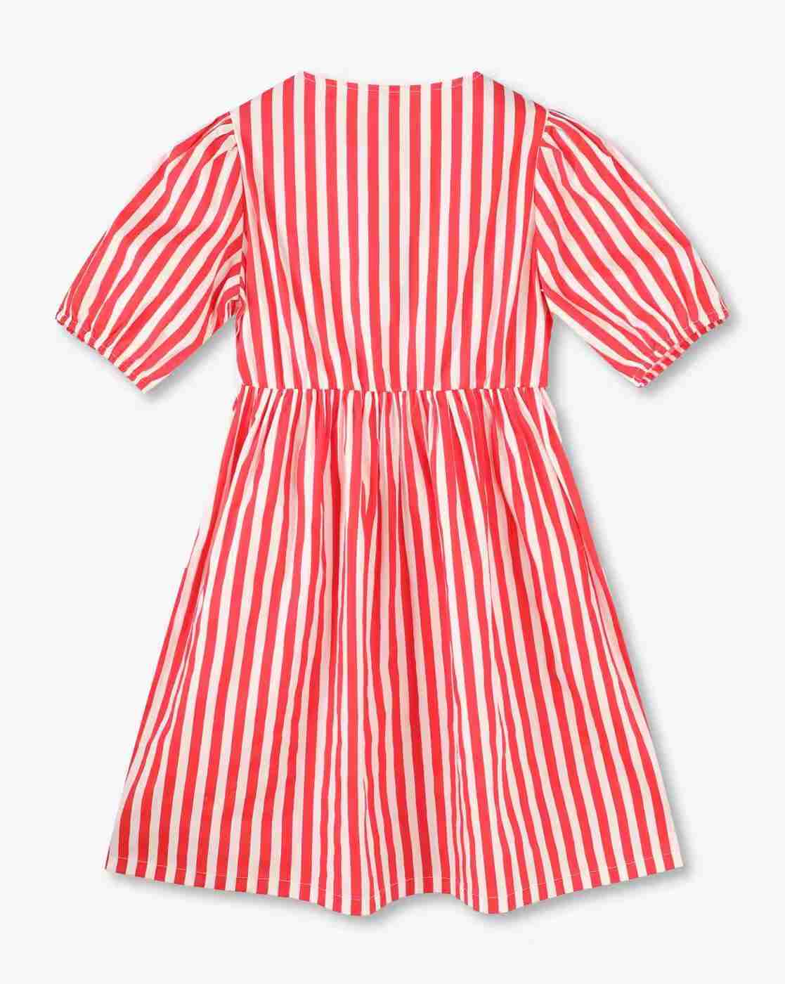 RIO GIRLS | Girls Striped Fit & Flare Dress with Bows|1