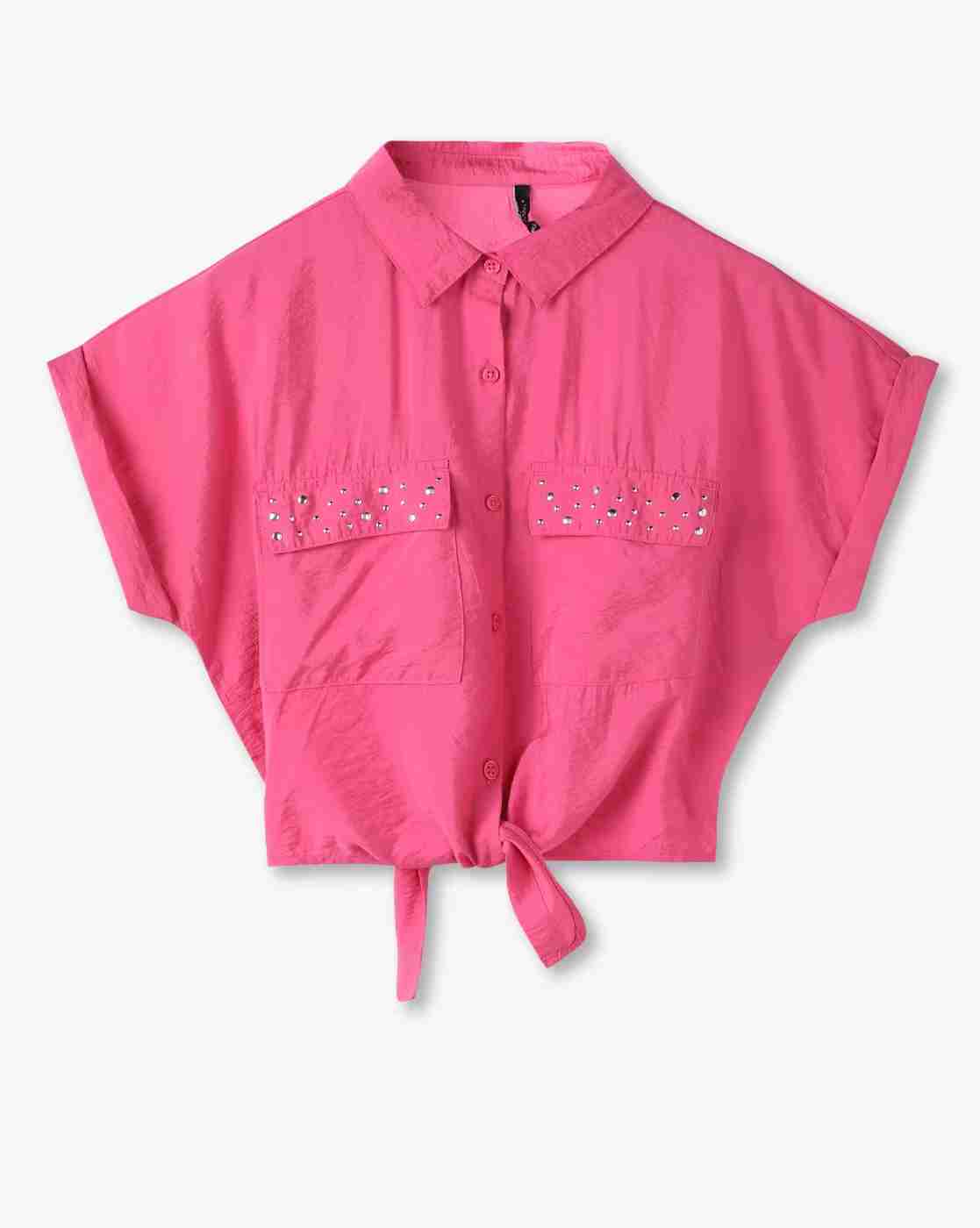 RIO GIRLS | Girls Front-Knot Relaxed Fit Shirt|0