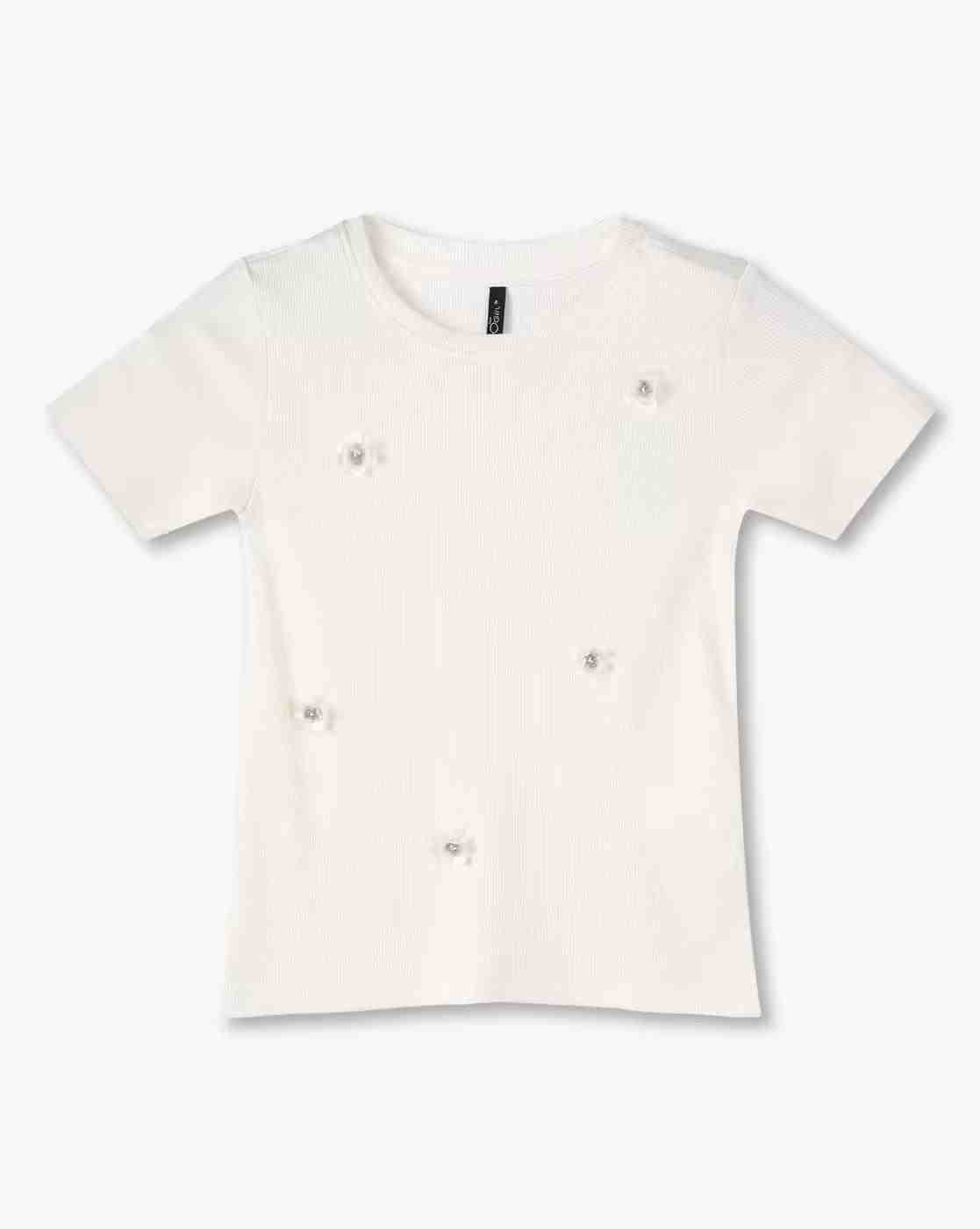 Girls Ribbed Regular Fit T-Shirt