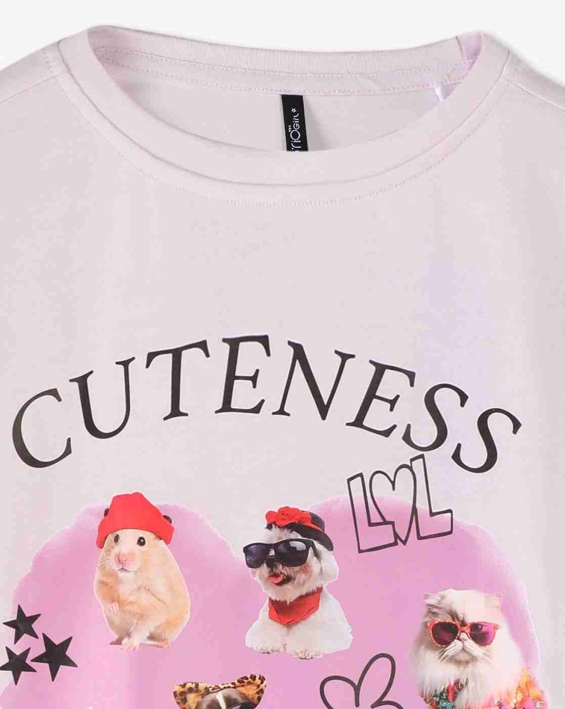 RIO GIRLS | Girls Graphic Print Crew-Neck T-Shirt|2