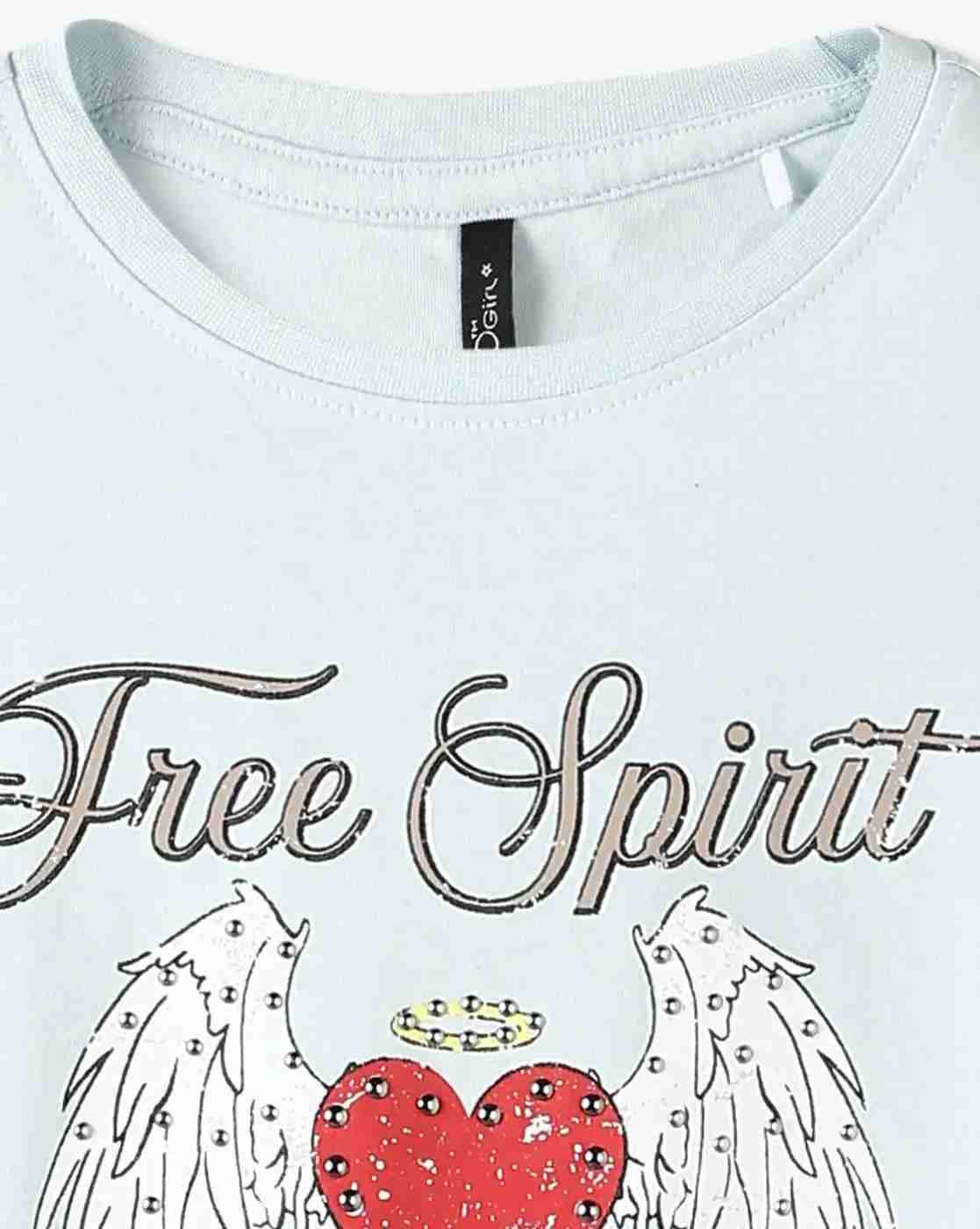 RIO GIRLS | Girls Printed Relaxed Fit Crew-Neck T-Shirt with Tassel Hem|2