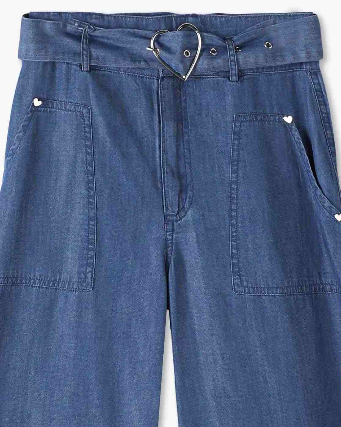 RIO GIRLS | Girls Carpenter Lightly Washed Relaxed Jeans with Belt|2