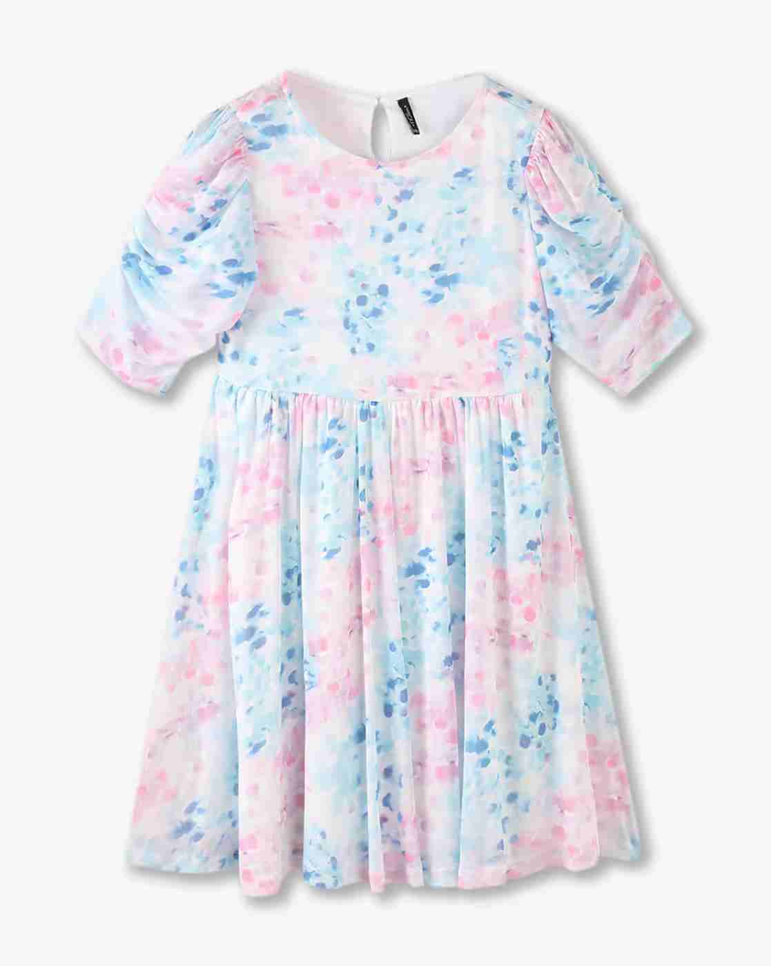 Girls Printed Fit & Flare Dress