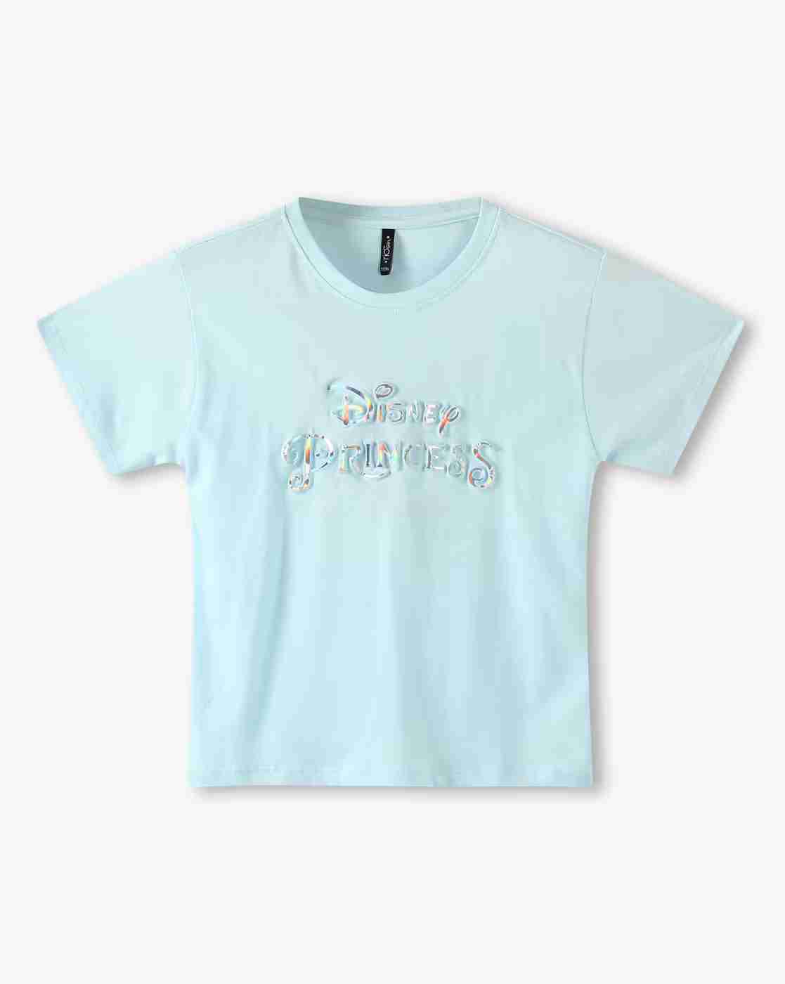 RIO GIRLS | Girls Disney Princess Print Regular Fit Round-Neck T-Shirt|0