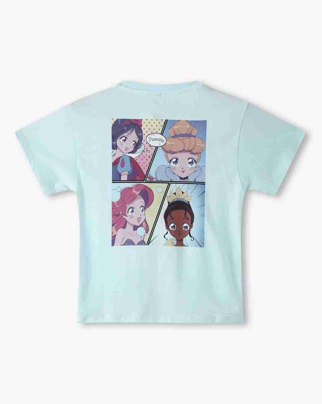 RIO GIRLS | Girls Disney Princess Print Regular Fit Round-Neck T-Shirt|1