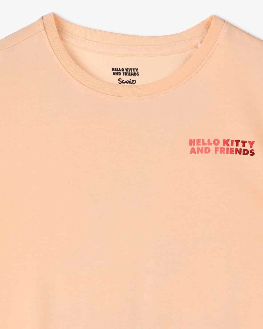 RIO GIRLS | Hello Kitty Placement Print Crew-Neck T-Shirt|2