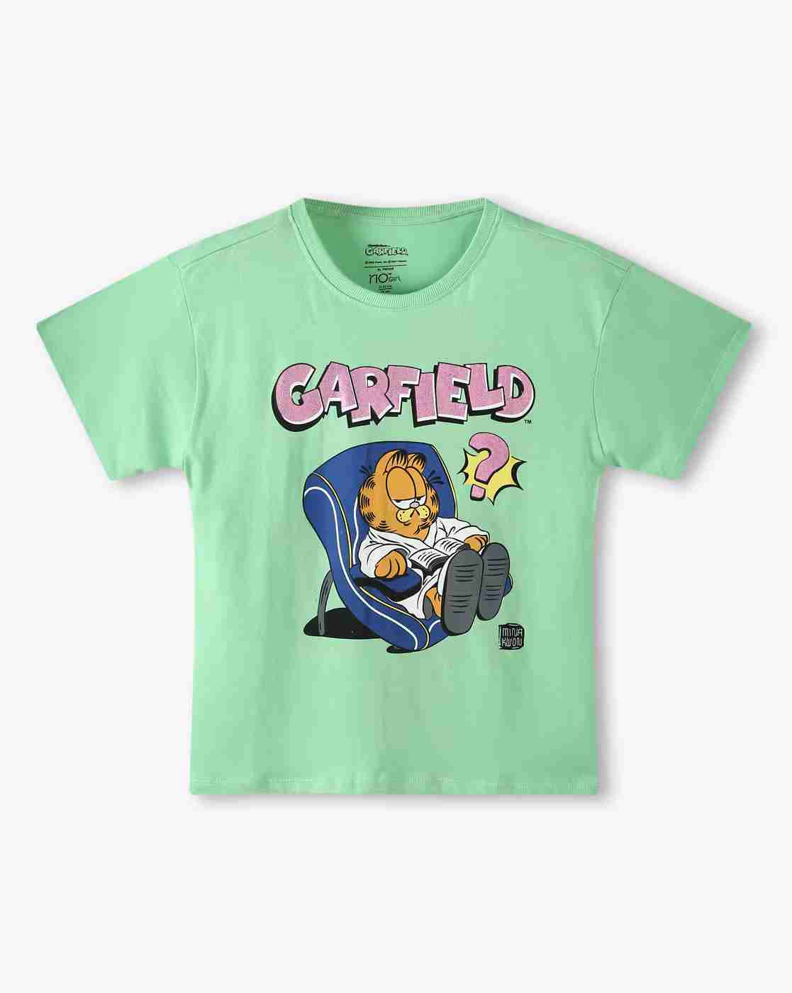 RIO GIRLS | Girls Garfield Print Regular Fit Round-Neck T-Shirt|0