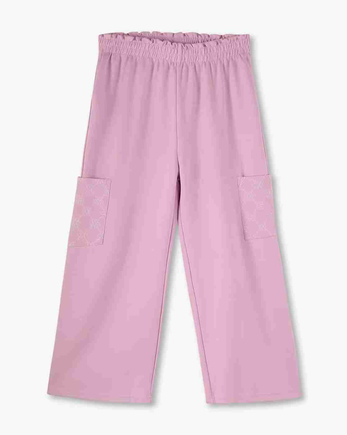 Girls Paperbag Pants with Patch Pockets