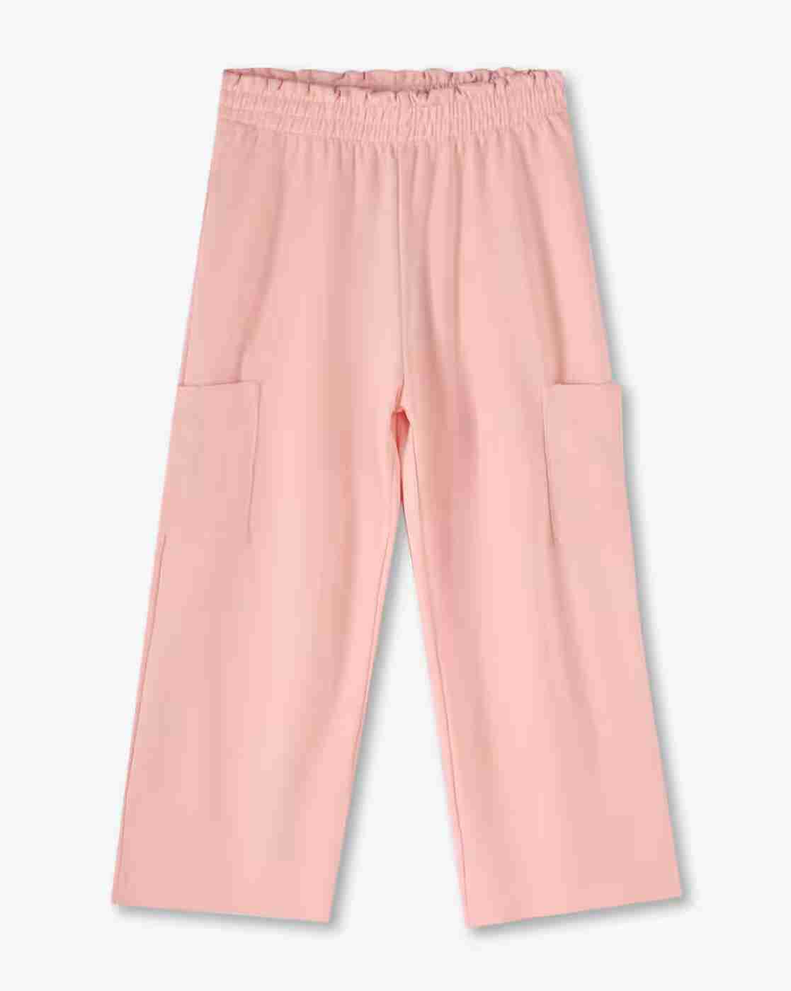 Girls Paperbag Pants with Patch Pockets
