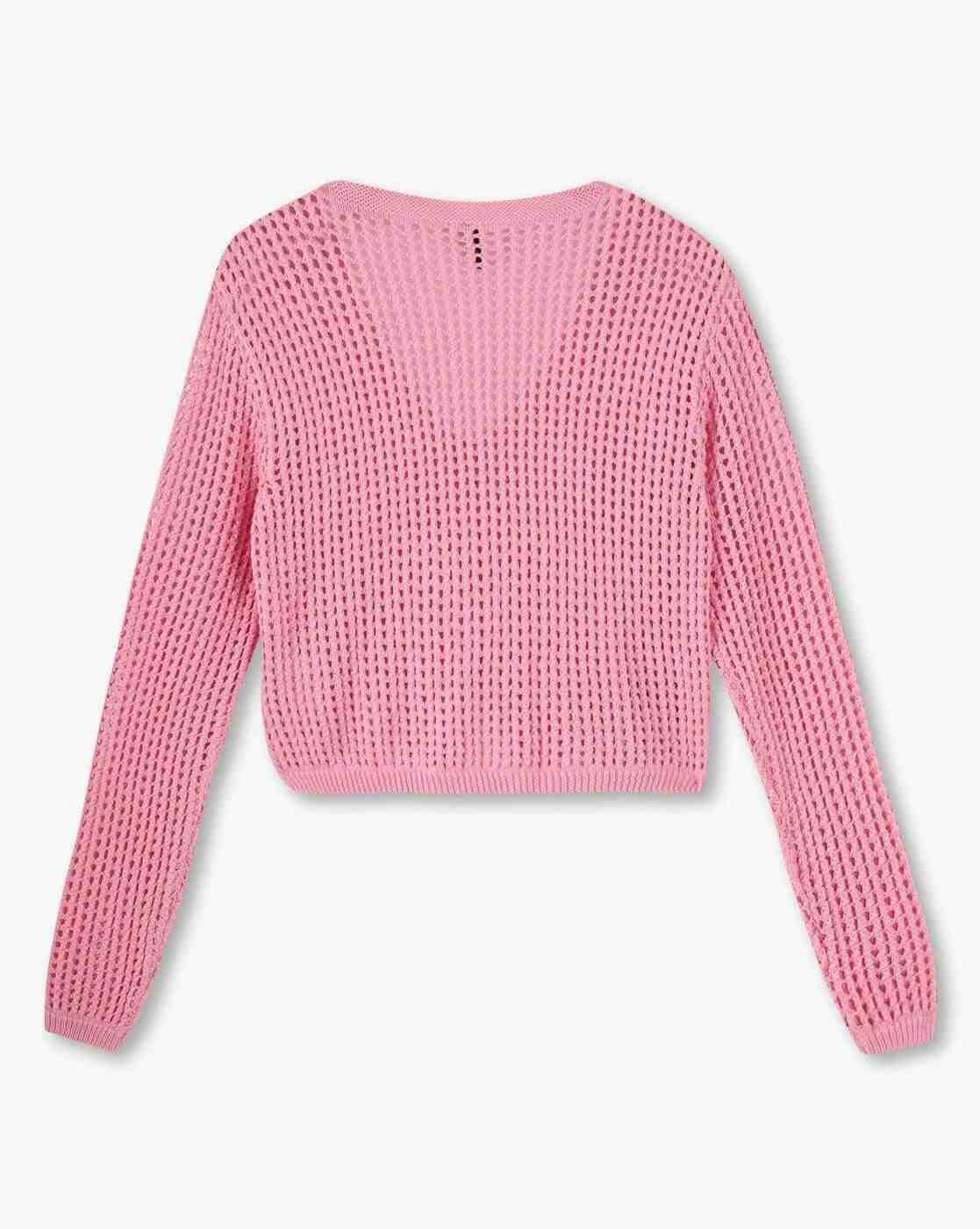RIO GIRLS | Girls Geometric-Knit Front-Open Shrug