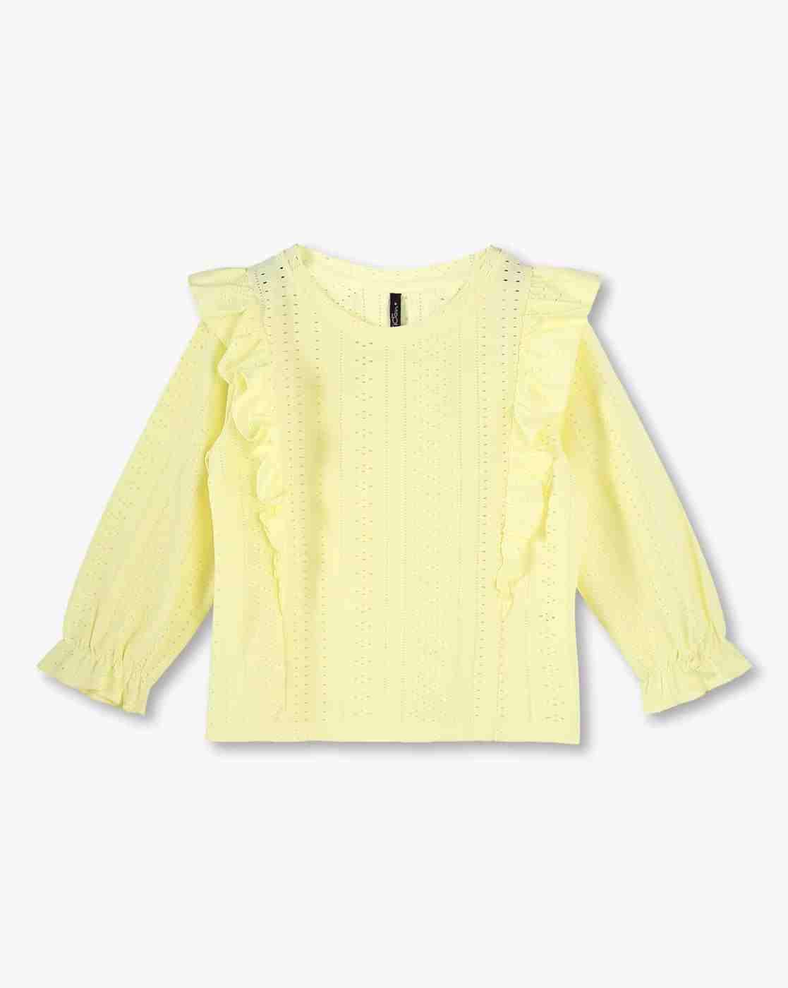 Girls Schiffli Embroidered Regular Fit Top