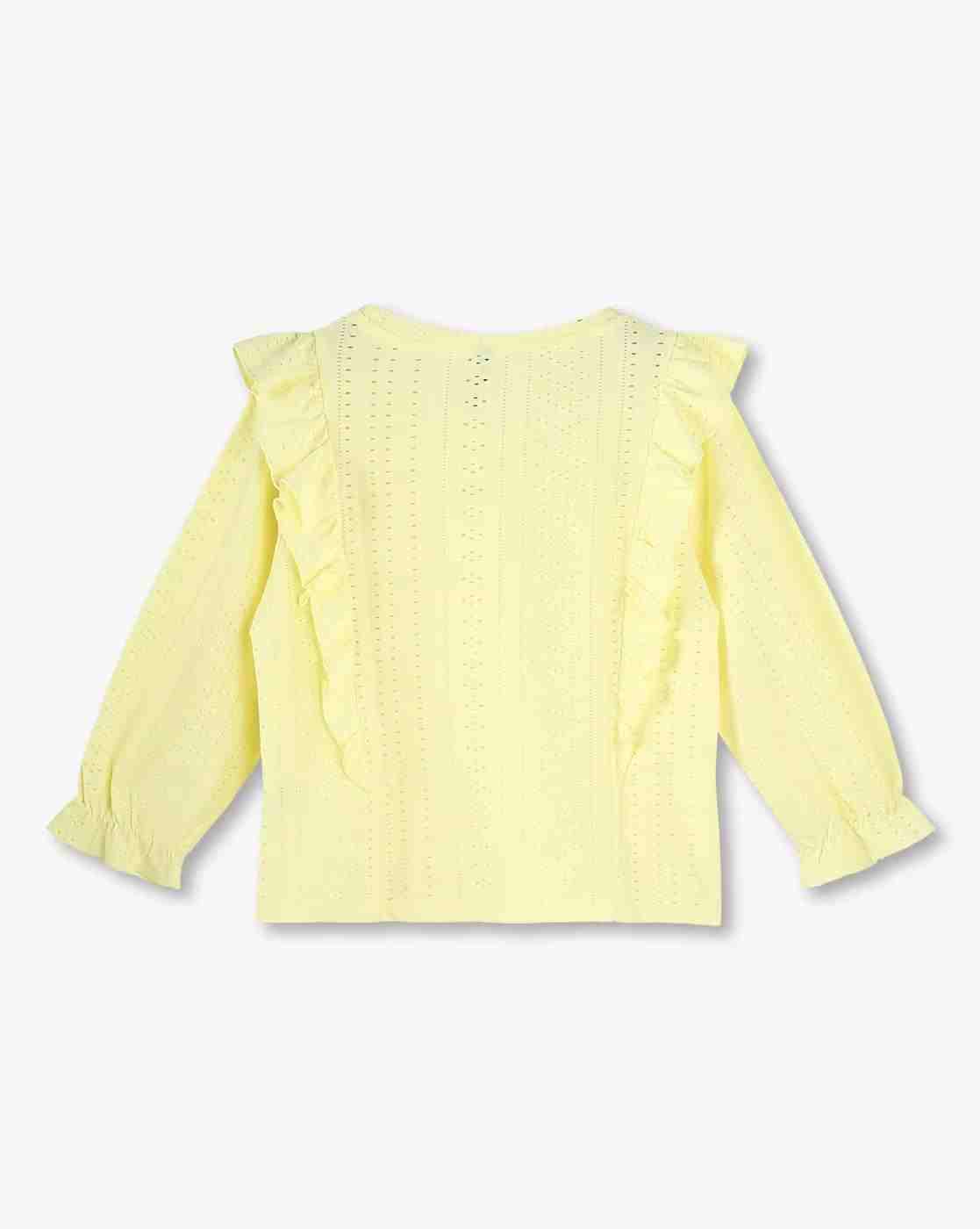 RIO GIRLS | Girls Schiffli Embroidered Regular Fit Top|1
