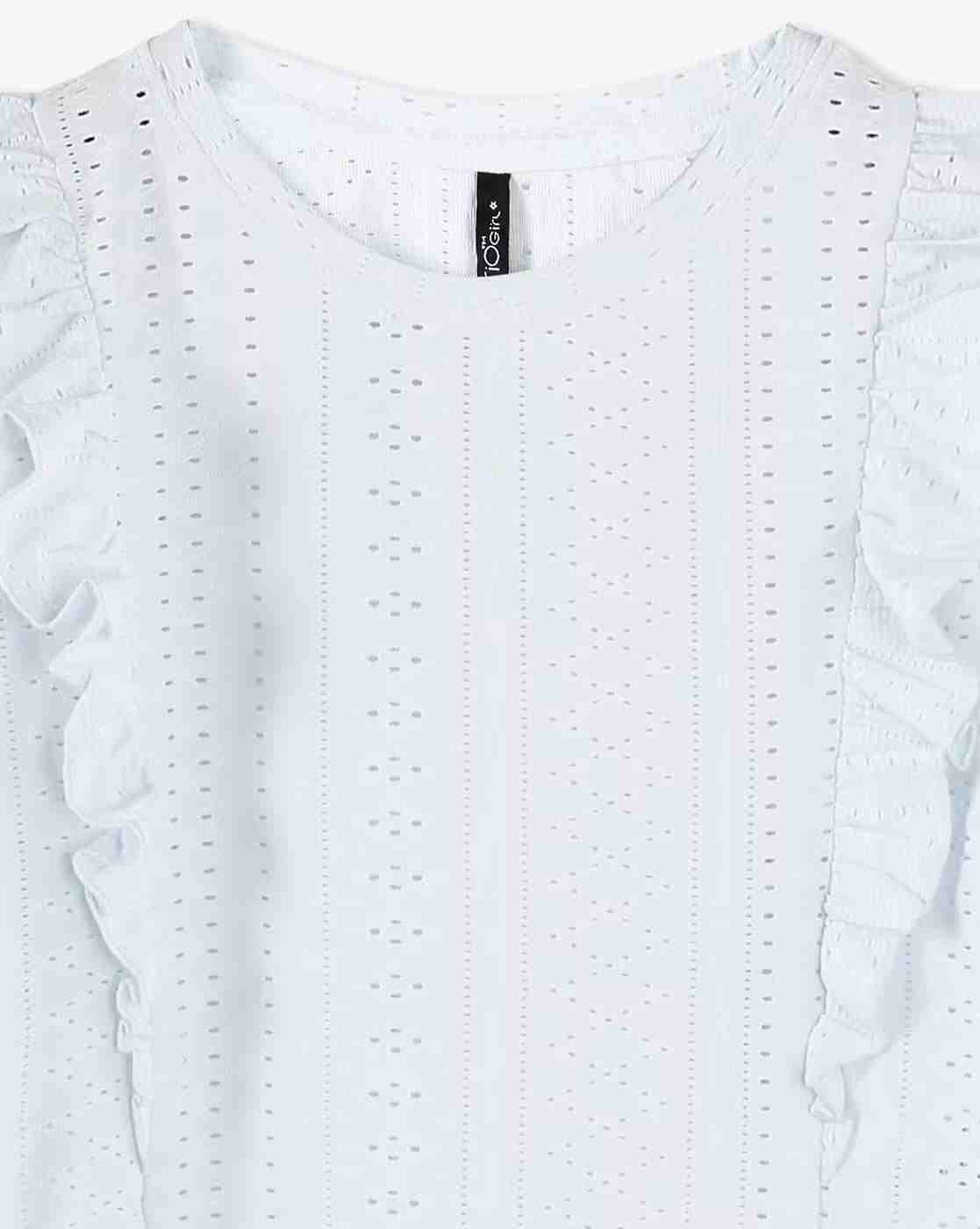 RIO GIRLS | Girls Schiffli Embroidered Regular Fit Top|2