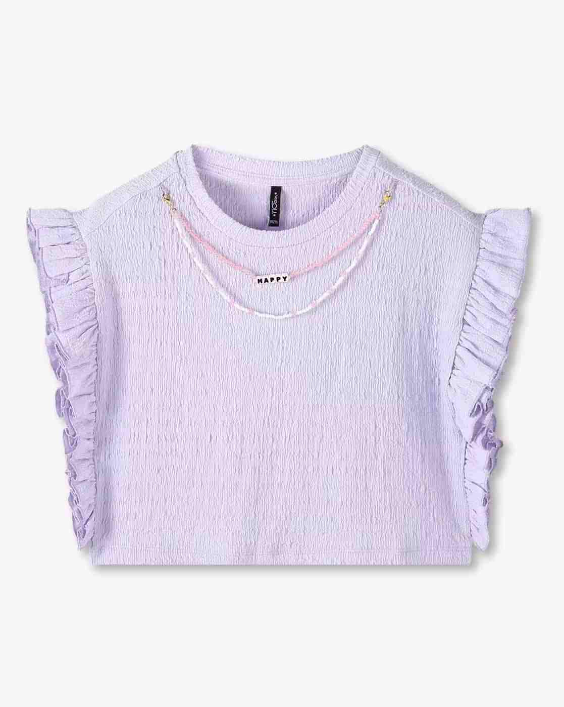 Girls Crinkled Regular Fit Top