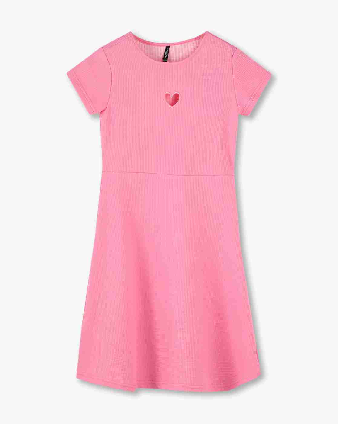 RIO GIRLS | Ribbed Heart Cutout A-Line Dress|0