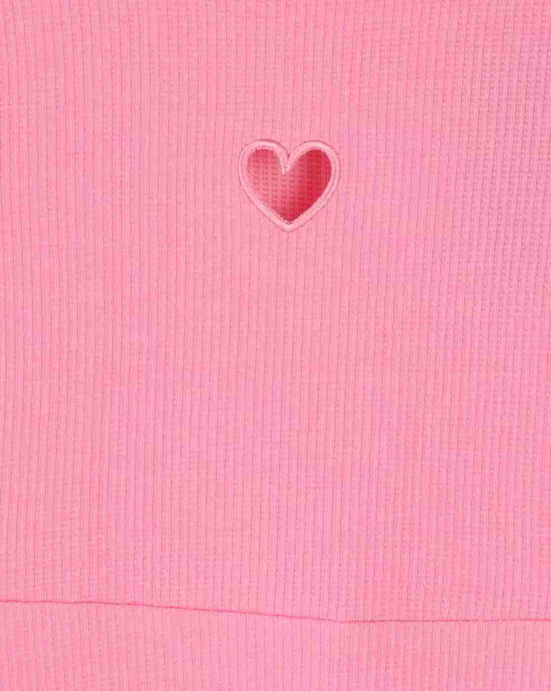 RIO GIRLS | Ribbed Heart Cutout A-Line Dress|2