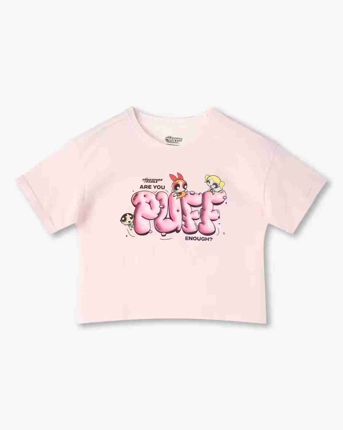 RIO GIRLS | Power Puff Girls Print Relaxed Fit Crew-Neck T-Shirt|0