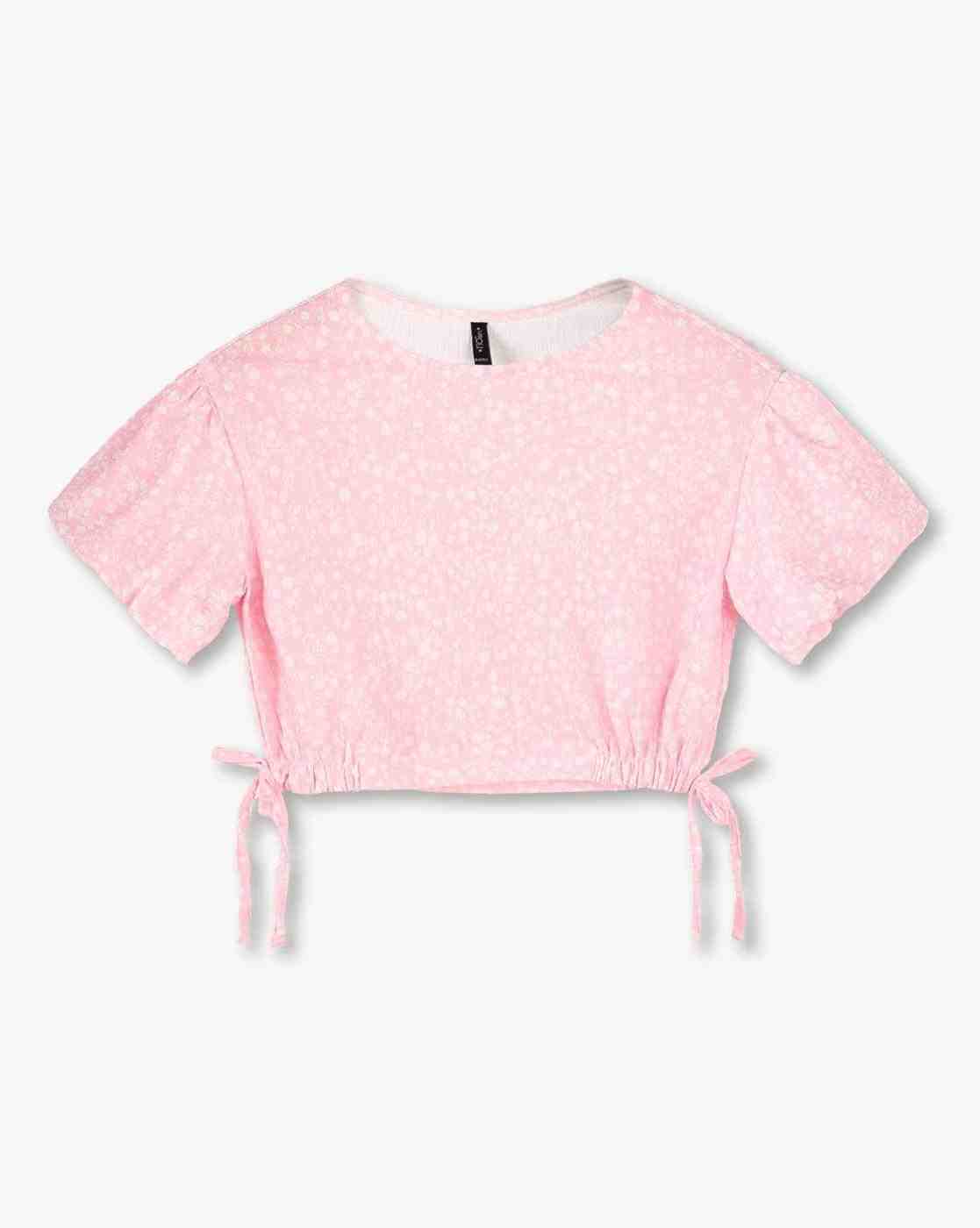 Girls Floral Print Regular Fit Top