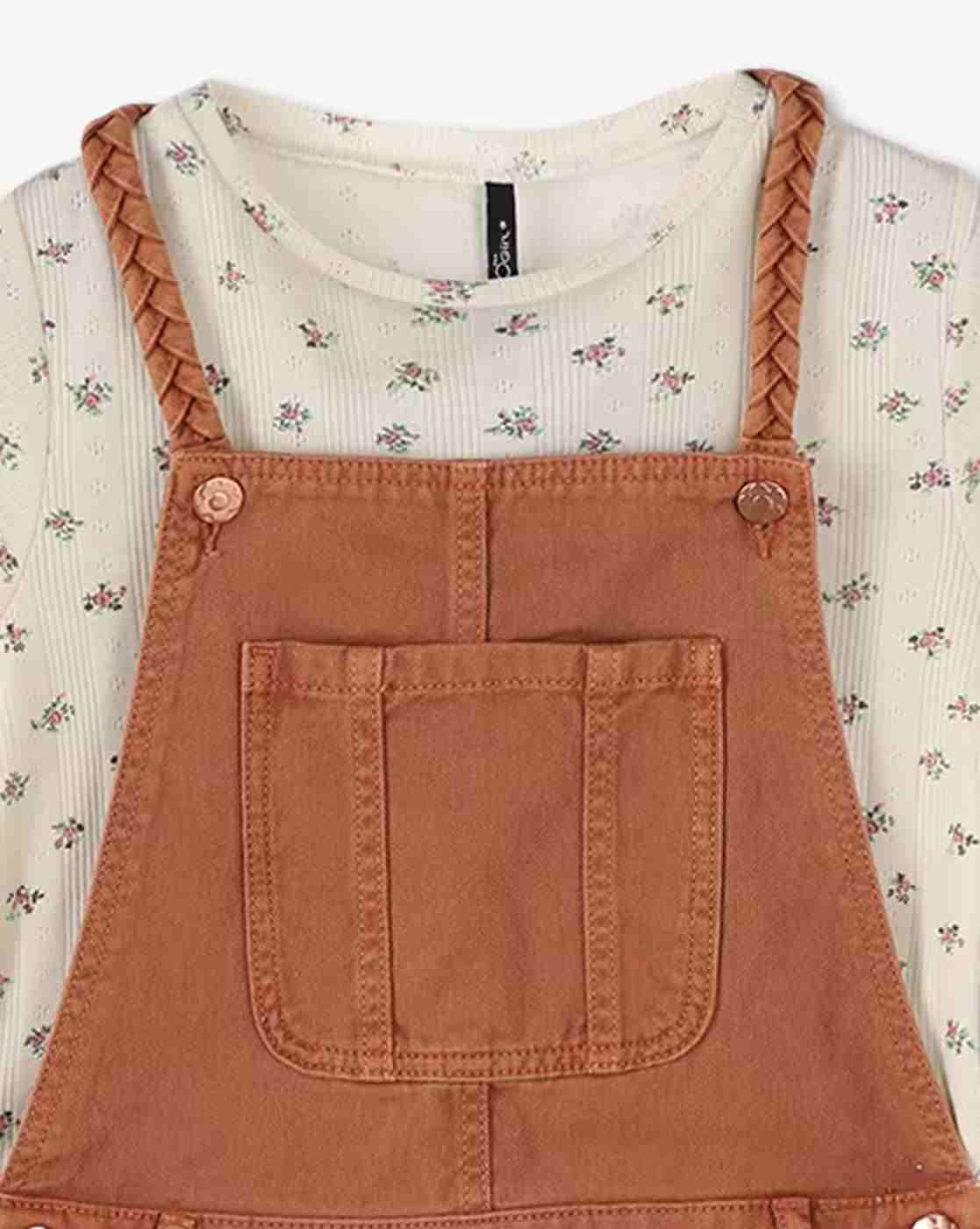RIO GIRLS | Girls Regular Fit Pinafore Dress with T-Shirt|6