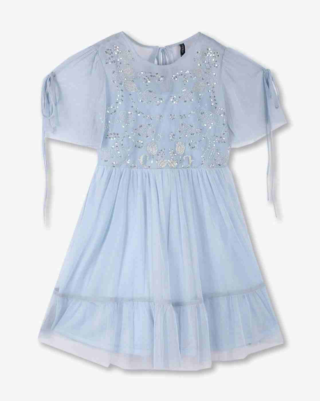 RIO GIRLS | Girls Embellished Flounce Dress|0