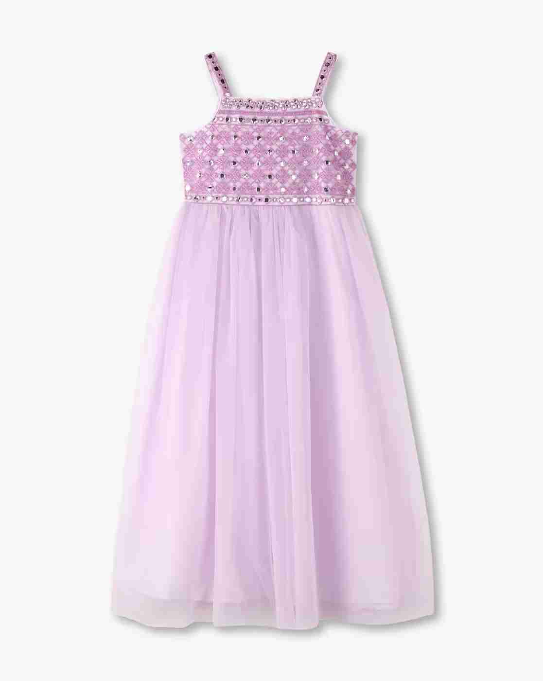 Girls Embellished A-Line Dress