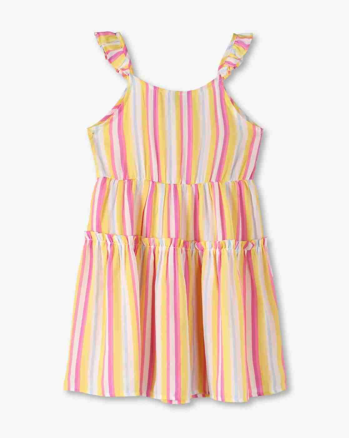 RIO GIRLS | Girls Striped Pinafore Dress with T-shirt|4