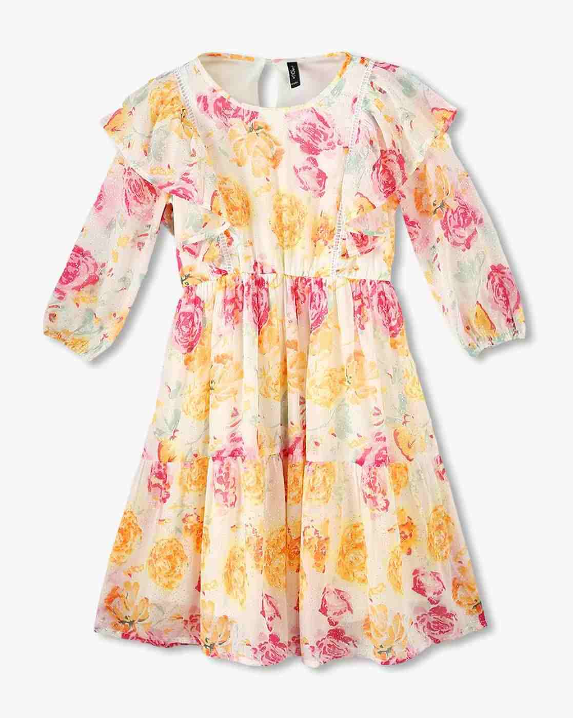 RIO GIRLS | Girls Floral Print Fit & Flare Dress|0