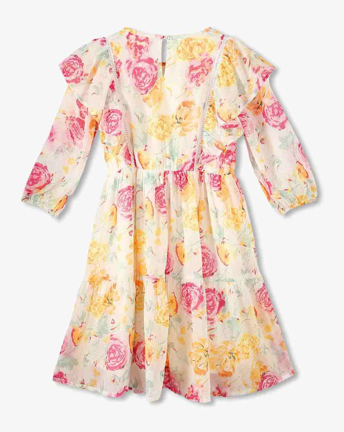 RIO GIRLS | Girls Floral Print Fit & Flare Dress|1