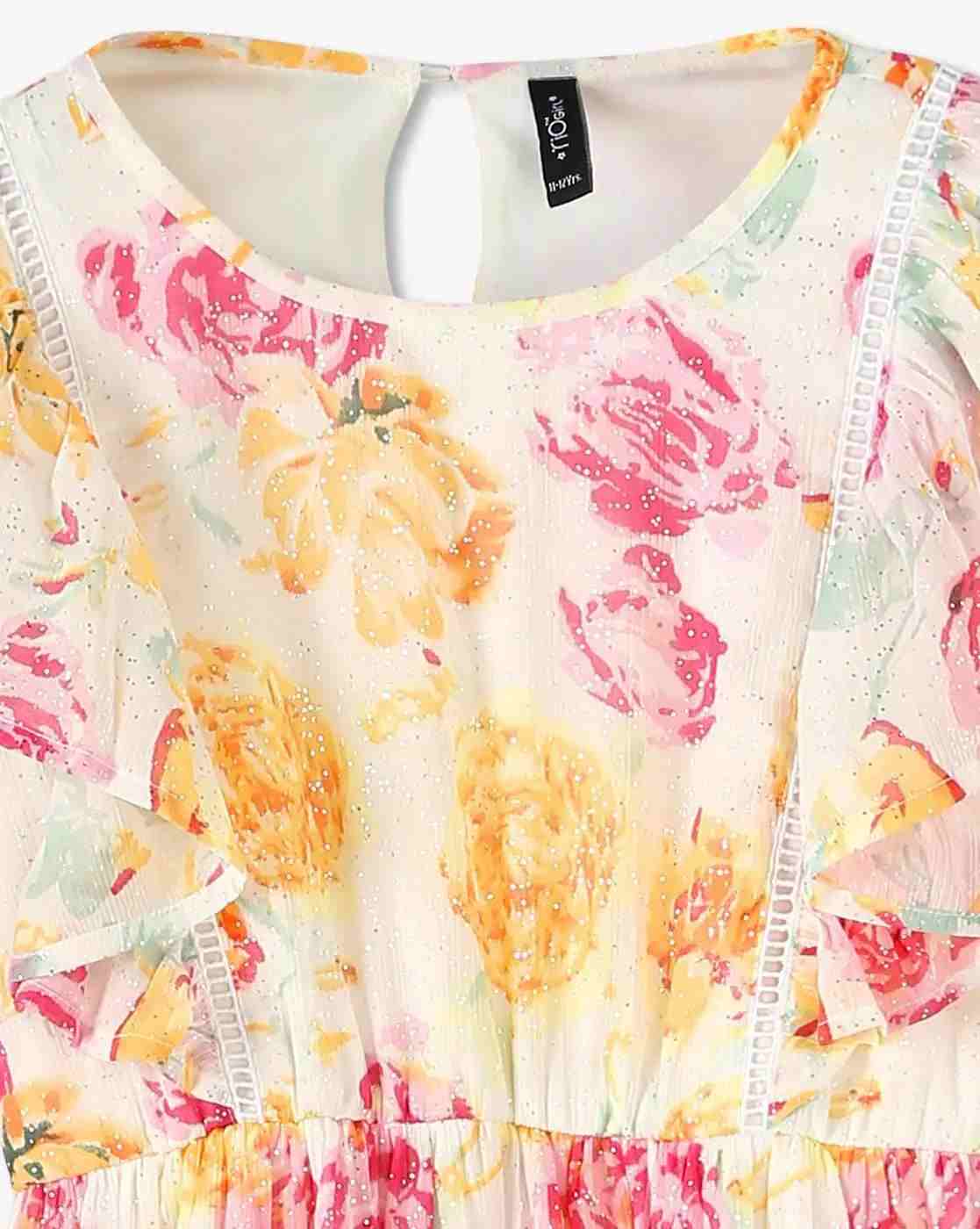 RIO GIRLS | Girls Floral Print Fit & Flare Dress|2