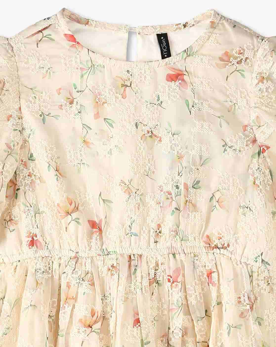 RIO GIRLS | Girls Floral Print Fit & Flare Dress|2