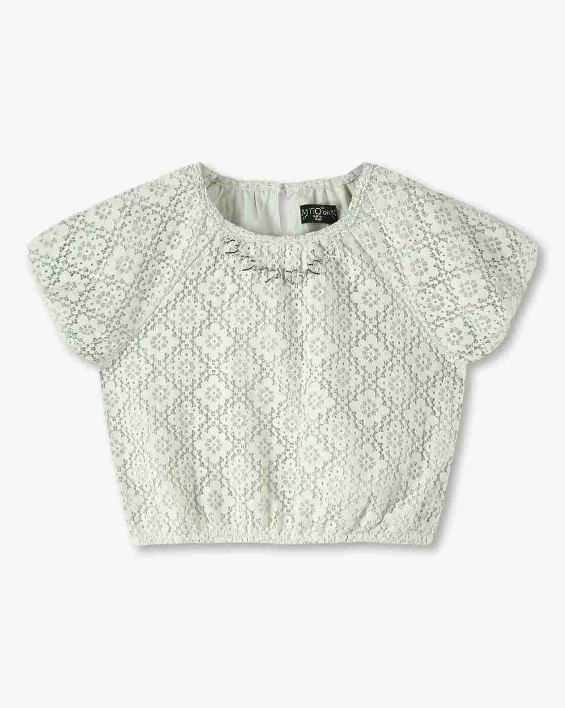 RIO GIRLS | Girls Lace Relaxed Fit Blouson Top|0