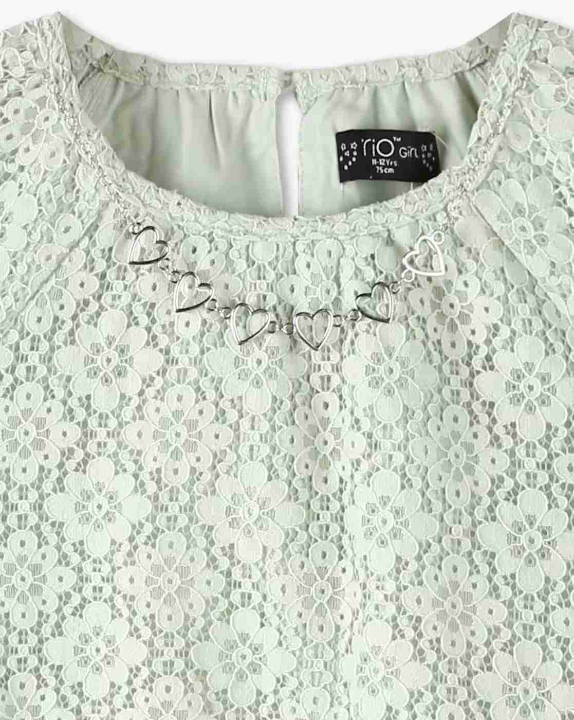 RIO GIRLS | Girls Lace Relaxed Fit Blouson Top|2