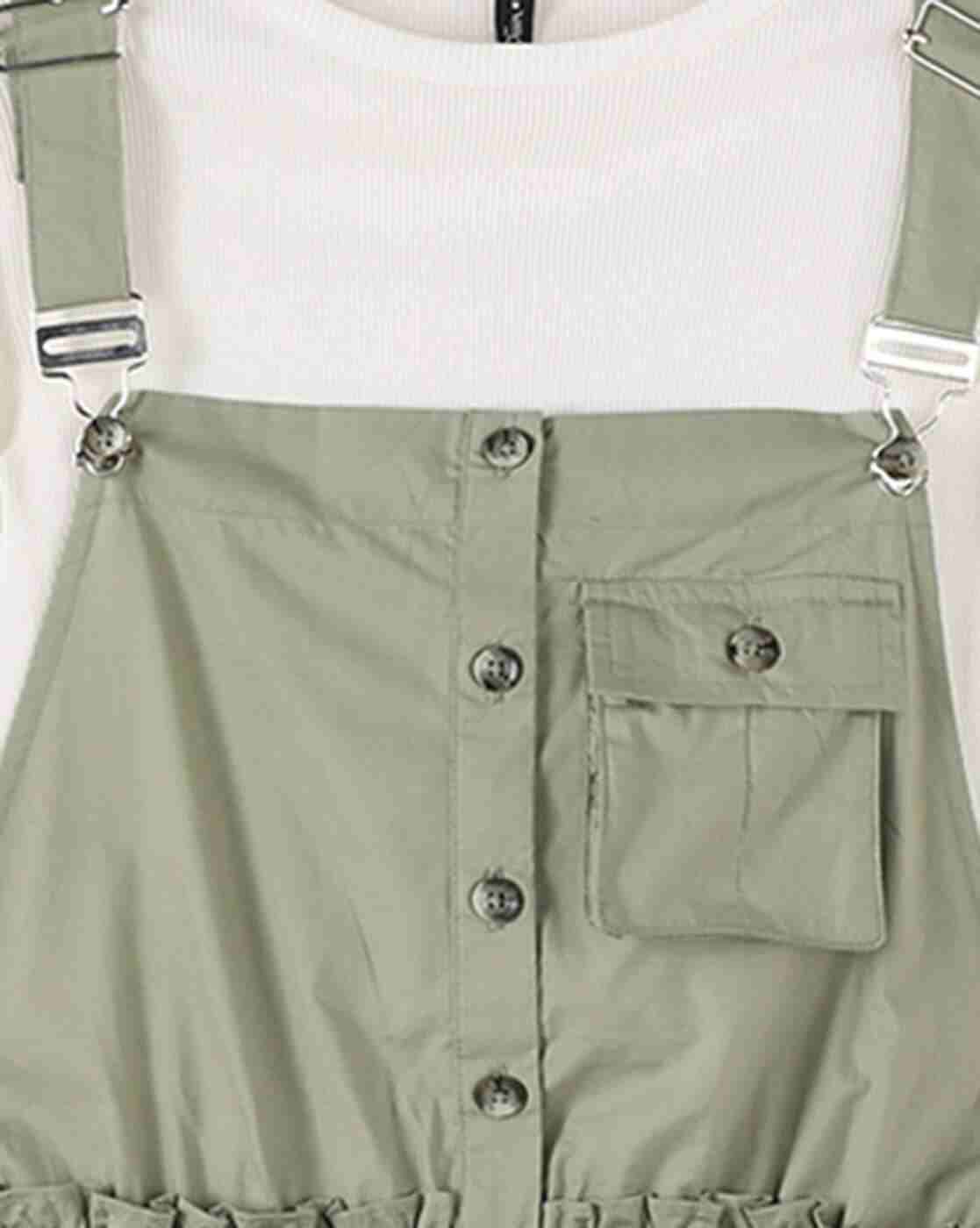 RIO GIRLS | Girls Ribbed Top & Dungaree Set|5