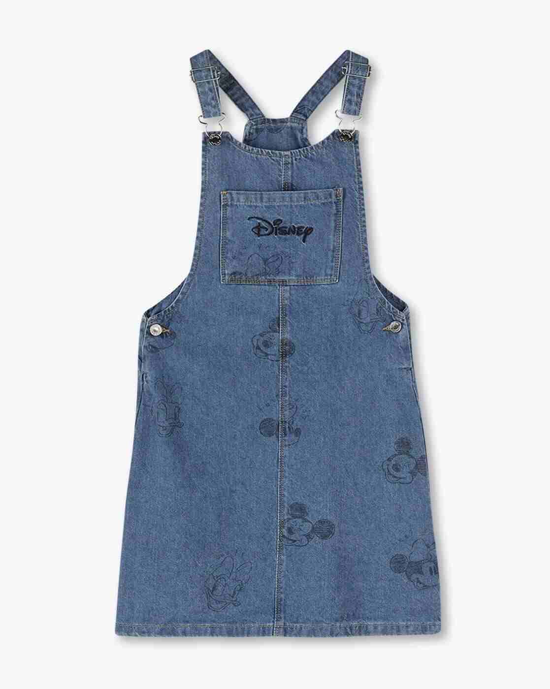 RIO GIRLS | Girls Denim Pinafore Dress with Striped T-Shirt|1