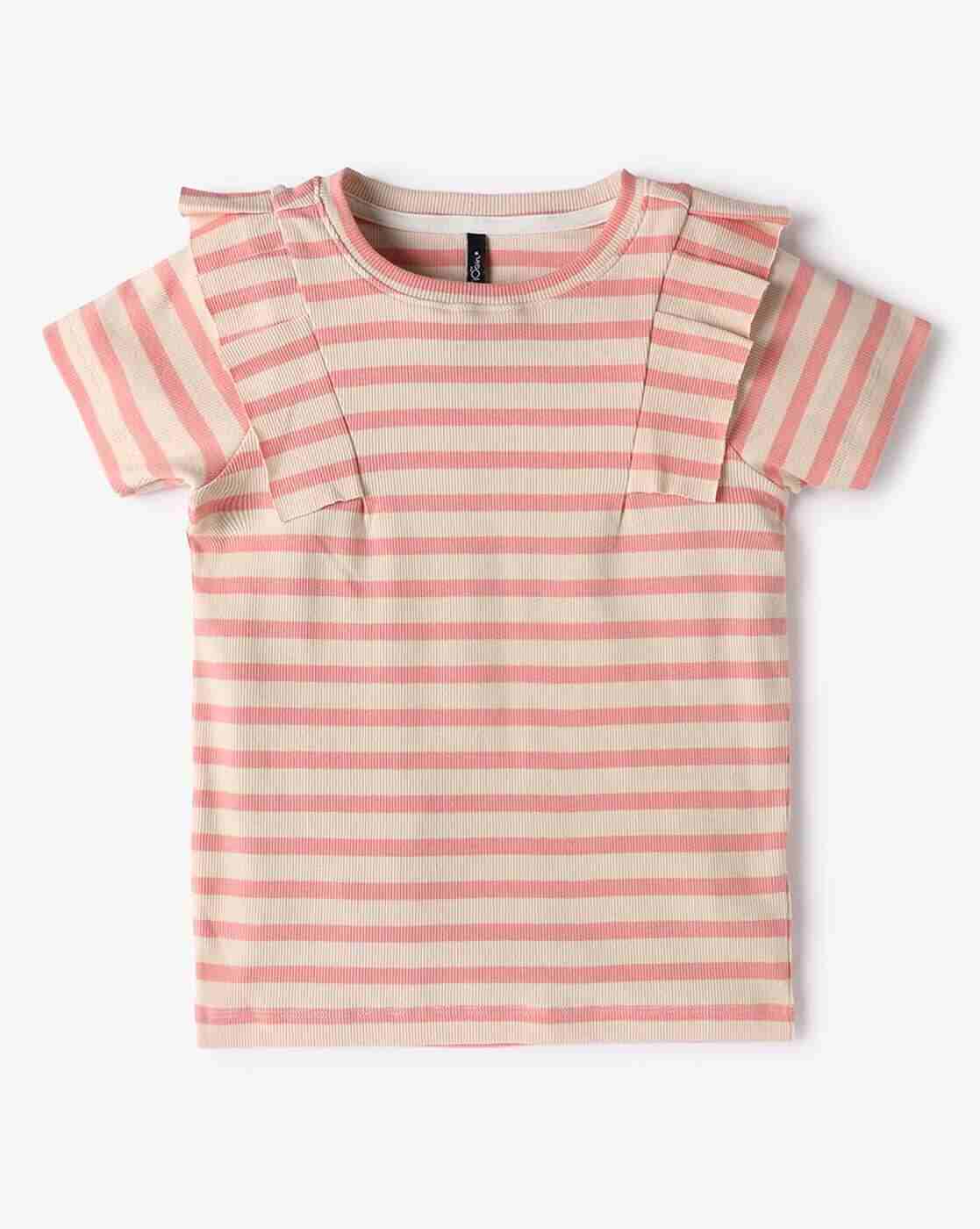 RIO GIRLS | Girls Regular Fit Pinafore Dress with Striped T-Shirt|1