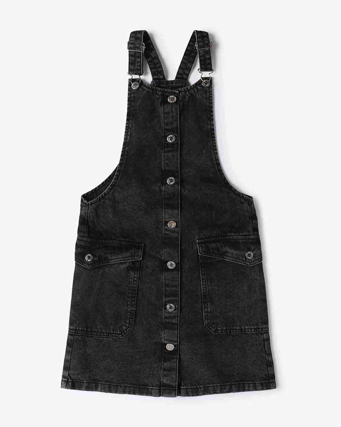 RIO GIRLS | Girls Regular Fit Pinafore Dress with Striped T-Shirt|3